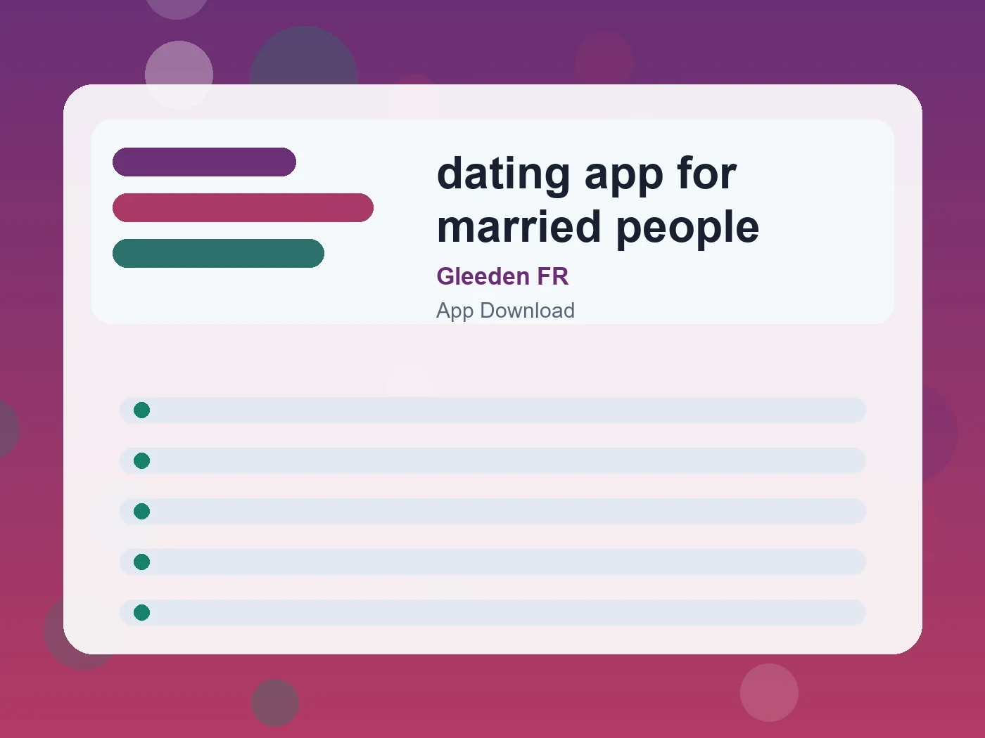 Gleeden FR dating app for married people guide visual
