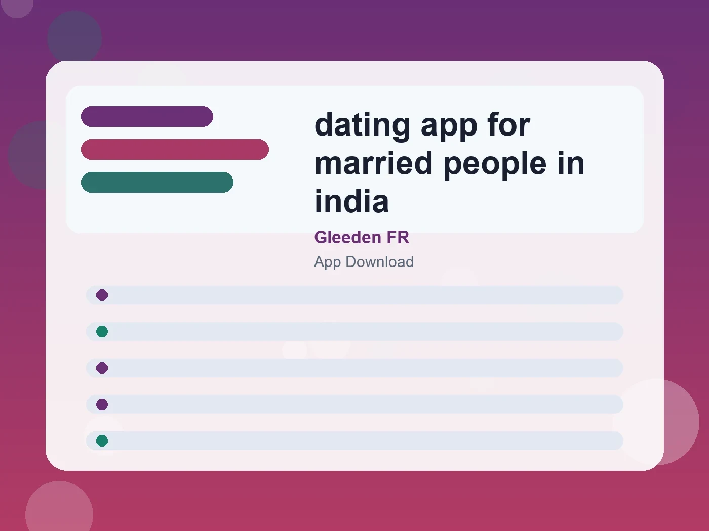 Gleeden FR dating app for married people in india guide visual
