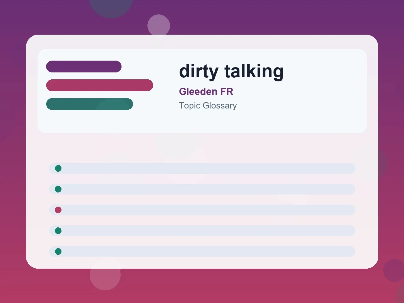Gleeden FR dirty talking guide visual